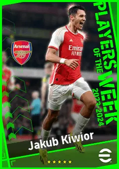 Jakub Kiwior eFootball 2026 player card, 93 OVR LB