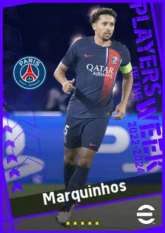 Marquinhos eFootball 2026 player card, 95 OVR CB