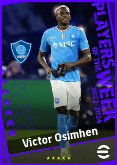 Victor Osimhen eFootball 2026 player card, 95 OVR CF