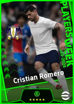 Cristian Romero eFootball 2026 player card, 93 OVR CB