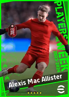 Alexis Mac Allister eFootball 2026 player card, 93 OVR CMF