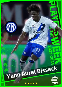 Yann Aurel Bisseck eFootball 2026 player card, 90 OVR CB