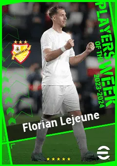 Florian Lejeune eFootball 2026 player card, 91 OVR CB