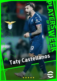 Taty Castellanos eFootball 2026 player card, 92 OVR CF