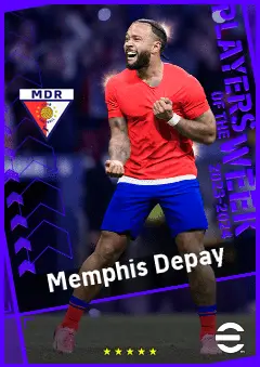 Memphis Depay eFootball 2026 player card, 93 OVR CF