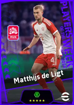 Matthijs de Ligt eFootball 2026 player card, 94 OVR CB