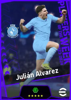 Julián Alvarez eFootball 2026 player card, 94 OVR LMF