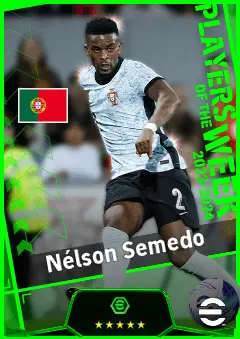 Nélson Semedo eFootball 2026 player card, 92 OVR RB