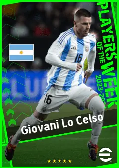 Giovani Lo Celso eFootball 2026 player card, 93 OVR LMF