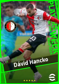 Dávid Hancko eFootball 2026 player card, 93 OVR LB