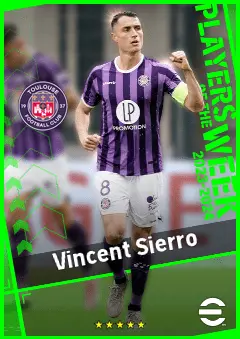 Vincent Sierro eFootball 2026 player card, 90 OVR CMF