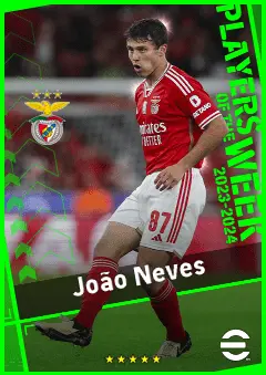 João Neves eFootball 2026 player card, 93 OVR CMF