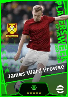 James Ward Prowse eFootball 2026 player card, 93 OVR AMF