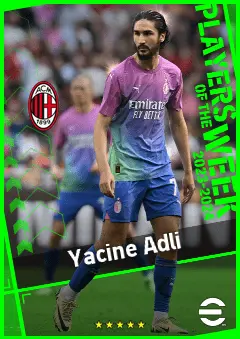 Yacine Adli eFootball 2026 player card, 92 OVR CMF