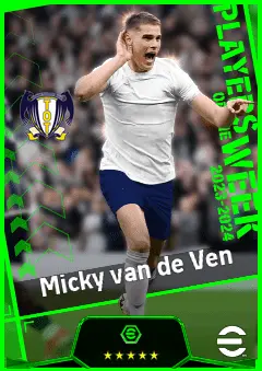 Micky van de Ven eFootball 2026 player card, 94 OVR CB