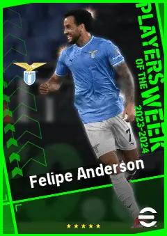 Felipe Anderson eFootball 2026 player card, 93 OVR AMF