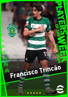 Francisco Trincão eFootball 2026 player card, 93 OVR RWF