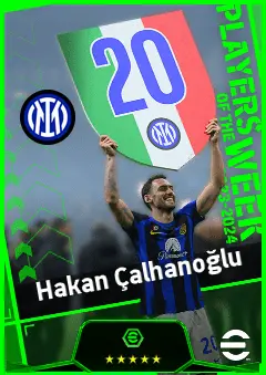 Hakan Çalhanoğlu eFootball 2026 player card, 94 OVR DMF