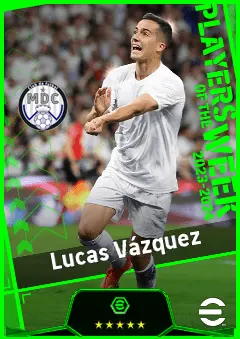Lucas Vázquez eFootball 2026 player card, 93 OVR RB