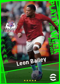 Leon Bailey eFootball 2026 player card, 93 OVR RMF