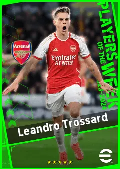 Leandro Trossard eFootball 2026 player card, 93 OVR LWF