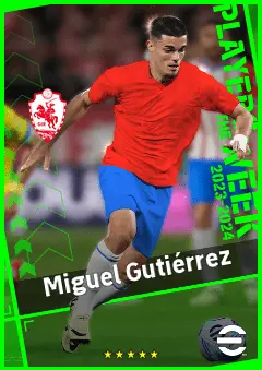 Miguel Gutiérrez eFootball 2026 player card, 93 OVR LB