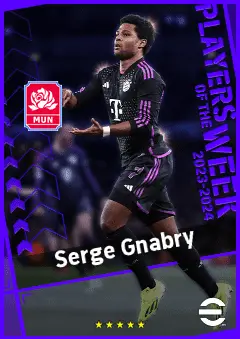 Serge Gnabry eFootball 2026 player card, 92 OVR LMF