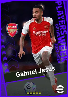 Gabriel Jesus eFootball 2026 player card, 95 OVR CF