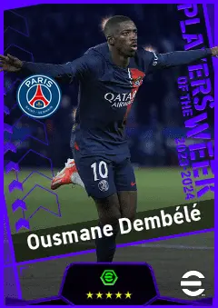 Ousmane Dembélé eFootball 2026 player card, 95 OVR RWF