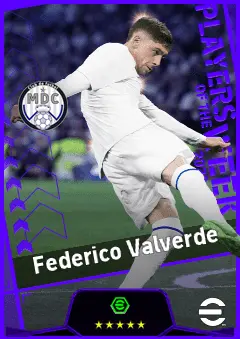 Federico Valverde eFootball 2026 player card, 95 OVR RMF