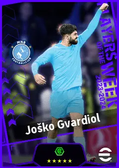 Joško Gvardiol eFootball 2026 player card, 95 OVR LB