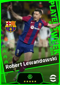 Robert Lewandowski eFootball 2026 player card, 95 OVR CF