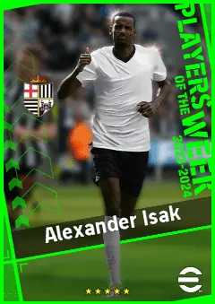 Alexander Isak eFootball 2026 player card, 94 OVR CF