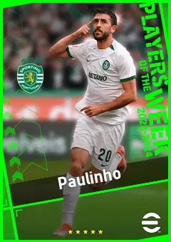 Paulinho eFootball 2026 player card, 92 OVR AMF