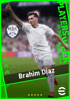 Brahim Díaz eFootball 2026 player card, 93 OVR LWF