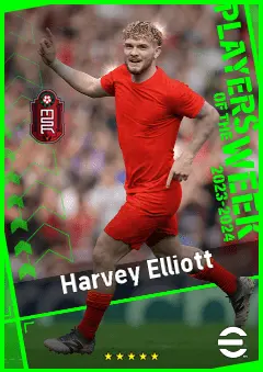 Harvey Elliott eFootball 2026 player card, 93 OVR CMF