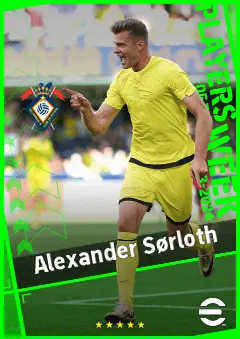 Alexander Sørloth eFootball 2026 player card, 93 OVR CF