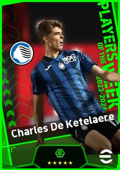 Charles De Ketelaere eFootball 2026 player card, 93 OVR AMF