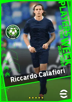 Riccardo Calafiori eFootball 2026 player card, 92 OVR CB
