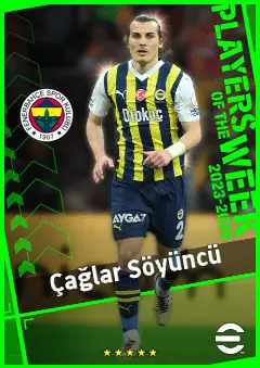 Çağlar Söyüncü eFootball 2026 player card, 92 OVR CB