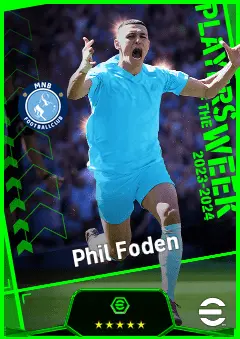 Phil Foden eFootball 2026 player card, 95 OVR AMF