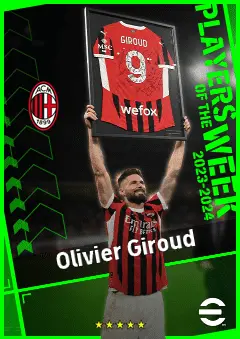 Olivier Giroud eFootball 2026 player card, 93 OVR CF
