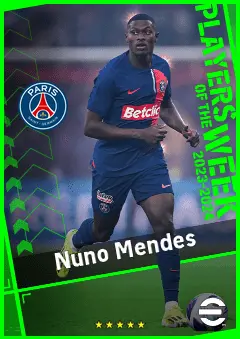 Nuno Mendes eFootball 2026 player card, 94 OVR LB