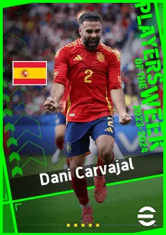 Dani Carvajal eFootball 2026 player card, 93 OVR RB