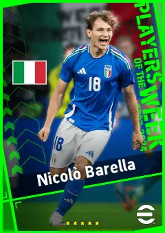 Nicolò Barella eFootball 2026 player card, 95 OVR CMF