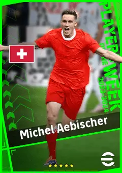 Michel Aebischer eFootball 2026 player card, 91 OVR LMF