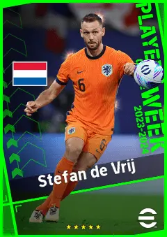 Stefan de Vrij eFootball 2026 player card, 93 OVR CB