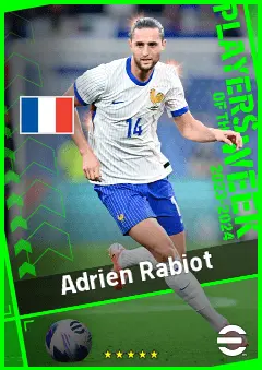 Adrien Rabiot eFootball 2026 player card, 93 OVR CMF