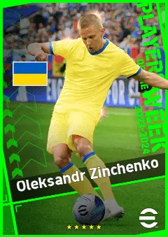 Oleksandr Zinchenko eFootball 2026 player card, 93 OVR LB