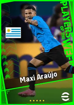 Maxi Araújo eFootball 2026 player card, 91 OVR LMF